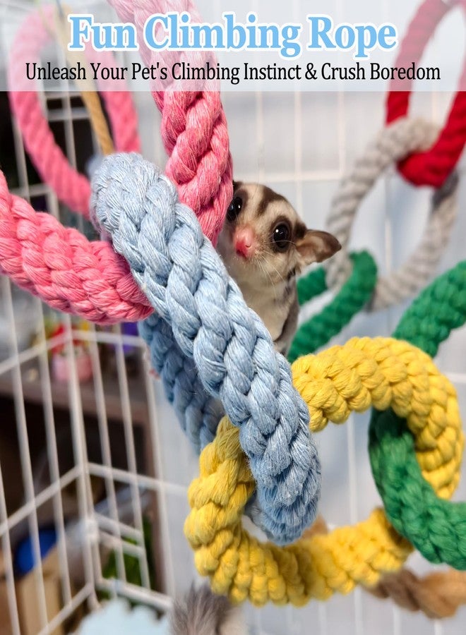 Hamiledyi Sugar Glider Climbing Rope Toys Rat Cage Hanging Toys Small Animal Climbing Rings Cage Accessories for Squirrel Sugar Glider Hamster Parrots - Image 2